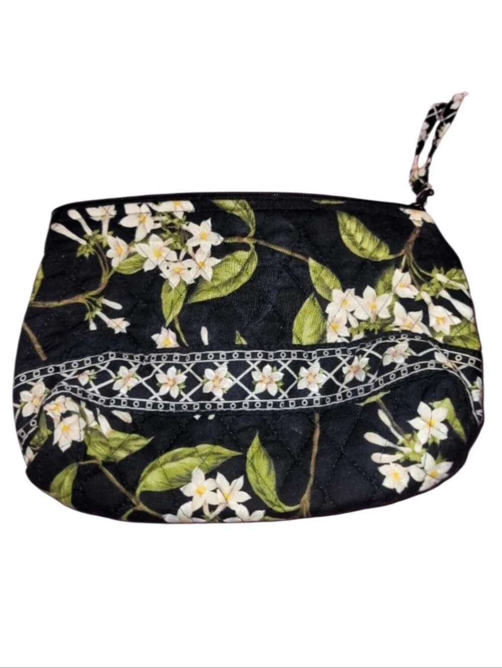 Vera Bradley cosmetic bag floral color black and green